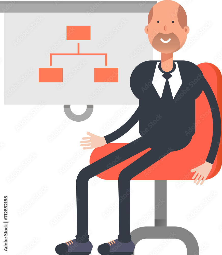 Old Businessman Character and Organization Chart
Old Businessman Character and Organization Chart