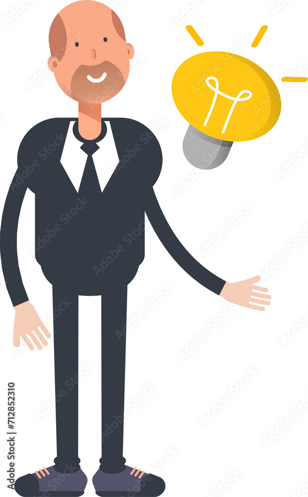 Old Businessman Character and Light Bulb
Old Businessman Character and Light Bulb