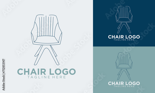 Abstract furniture logo design concept. Symbol and icon of chairs, sofa, tables, and home furnishings