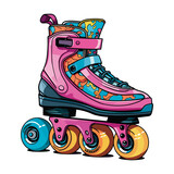 Roller skate skating shoe vector illustration