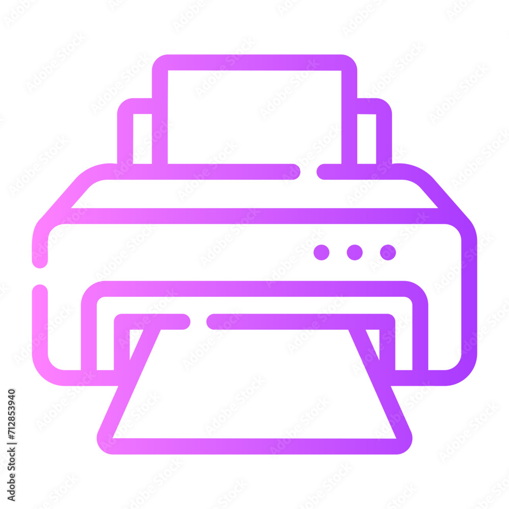 printer Line Gradient Icon printer Line Gradient Icon