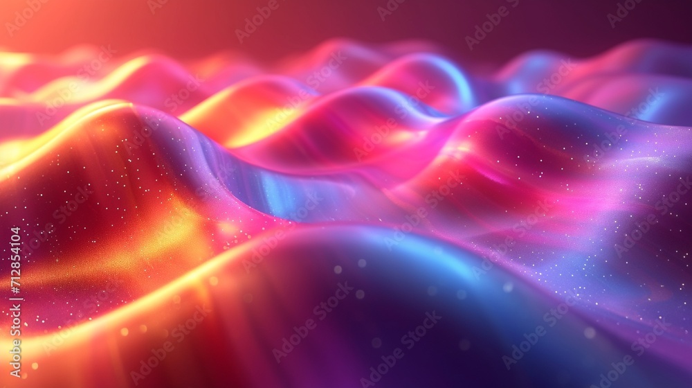 3D-rendered, curved neon wave with an iridescent finish. Bright, multicolored abstract background. High-definition camera quality. 3D-rendered, curved neon wave with an iridescent finish. Bright, multicolored abstract background. High-definition camera quality.