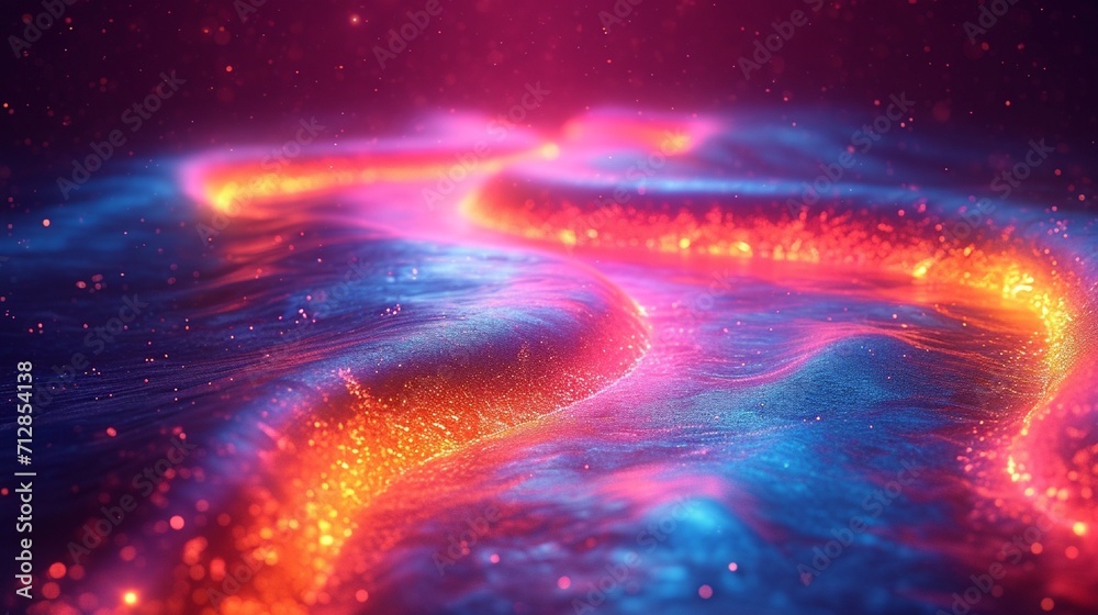 3D-rendered, curved neon wave with a glossy, iridescent finish. Bright, multicolored abstract background. High-definition, realistic style. 3D-rendered, curved neon wave with a glossy, iridescent finish. Bright, multicolored abstract background. High-definition, realistic style.