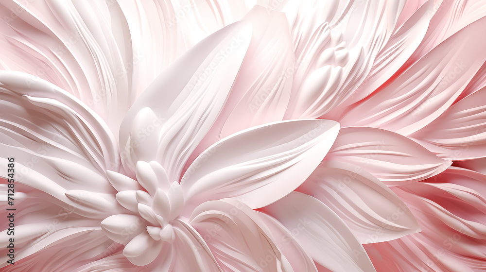 White, pink geometric floral leaves 3d effects wall texture, spring floral background illustration banner. Graphic resource abstract, feminine pink flower leaves, romantic vacation panorama by Vita White, pink geometric floral leaves 3d effects wall texture, spring floral background illustration banner. Graphic resource abstract, feminine pink flower leaves, romantic vacation panorama by Vita