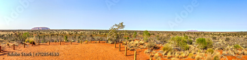 Panoramic view of Ayers and Kata Tjuta in Uluru Australia