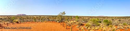 Panoramic view of Ayers and Kata Tjuta in Uluru Australia photo