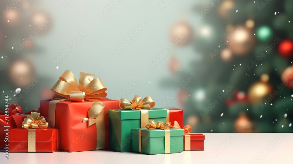 Realistic christmas background with presents Realistic christmas background with presents