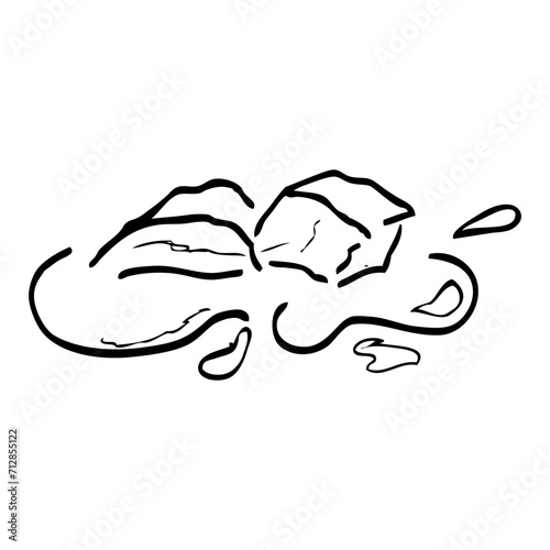 ice cube, hand draw doodle simple vector
