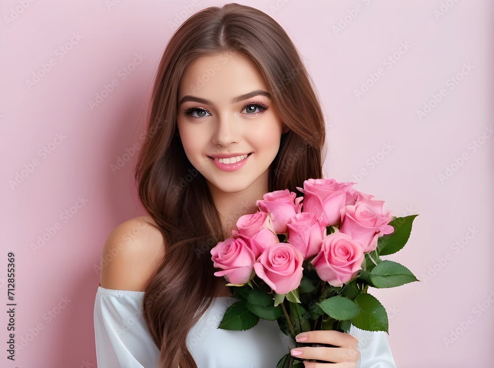 portrait of a woman with flowers