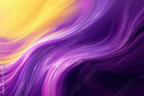 Abstract Trendy Yellow Purple Blured Swirl Wave Motion Fluid Soft Background