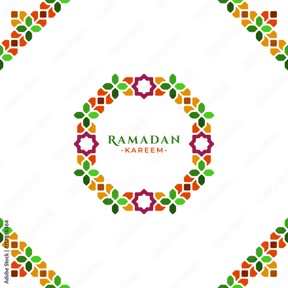 Islamic Geometric Ramadan Kareem Greeting Design