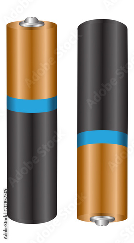 AAA Batteries on a white background. Vector illustration. Clipart image.