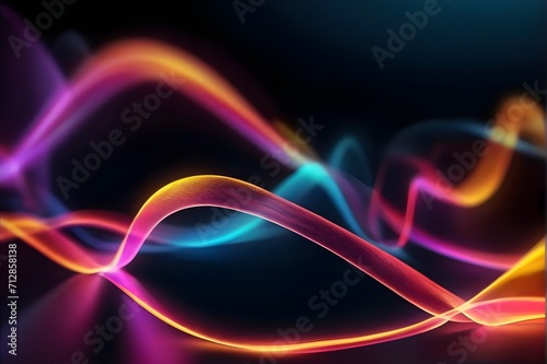 Colorful Neon Wave bokeh Background