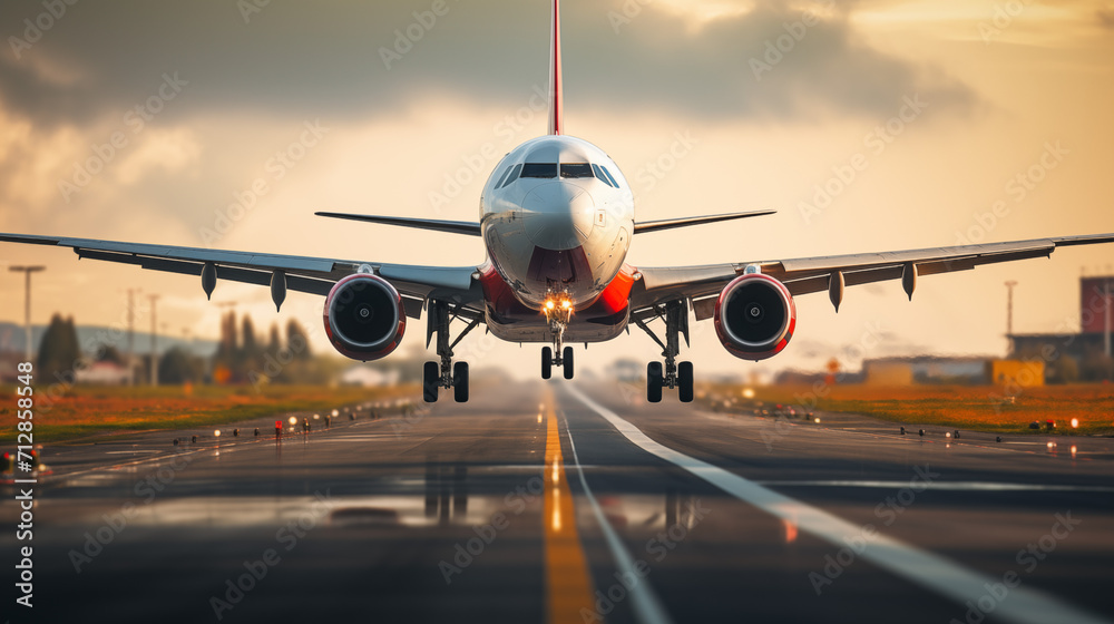 Close-up of airplane taking off Close-up of airplane taking off