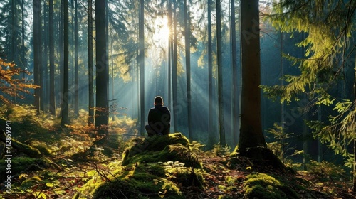 Give yourself the gift of stillness in a forest setting, allowing for a deeper connection with nature and oneself.