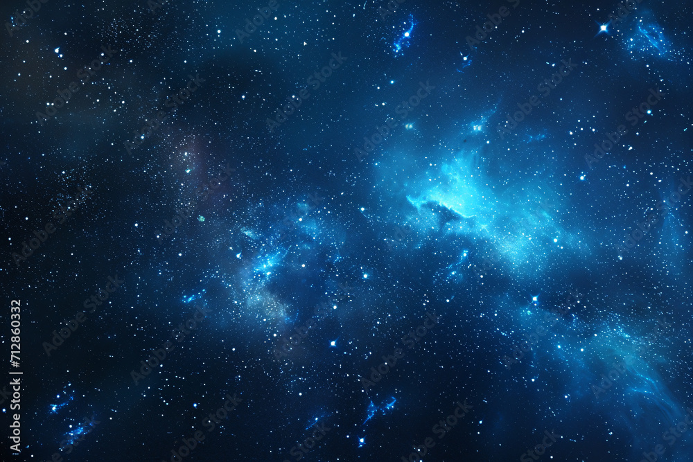 Blue abstract galaxy starry sky, nebula background concept illustration in the sky