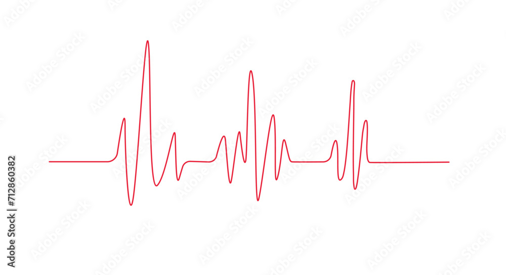 Heartbeat line icon isolated on white background. Vector illustration