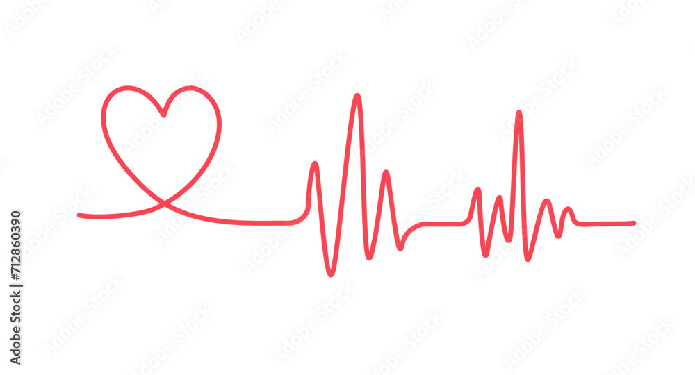 Heartbeat line isolated on white background. Heart line icon. Vector illustration. Heartbeat line isolated on white background. Heart line icon. Vector illustration.