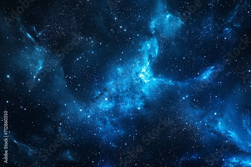 Blue abstract galaxy starry sky, nebula background concept illustration in the sky