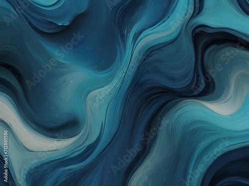 Abstract Blue Swirls: Cosmic Art in Tranquil Ocean Shades