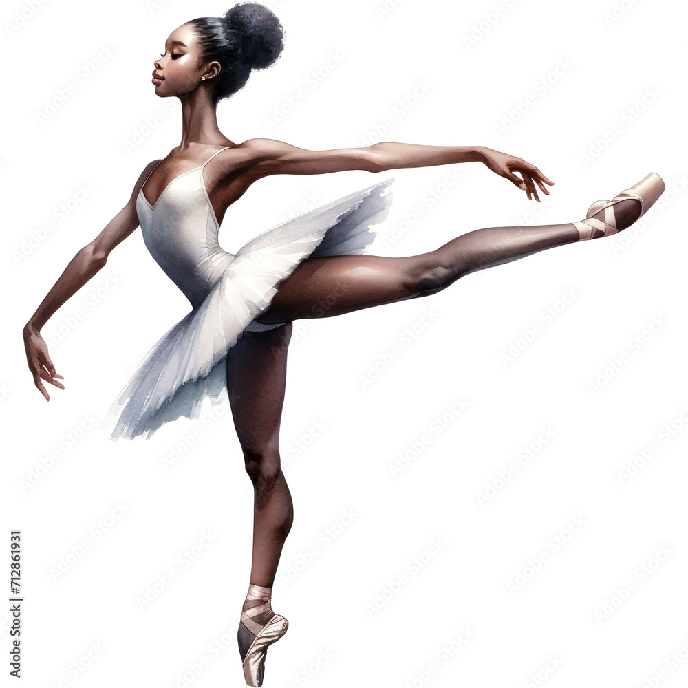 Black girl Ballerina, A watercolor painting of a ballerina Black girl performing an graceful ballet movement, PNG Clipart Transparent Background Black girl Ballerina, A watercolor painting of a ballerina Black girl performing an graceful ballet movement, PNG Clipart Transparent Background