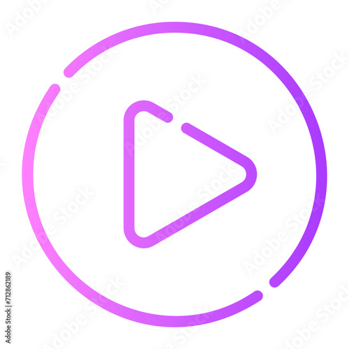 play button Line Gradient Icon
