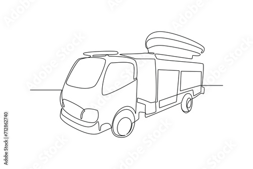 One continuous line drawing of First aid, emergency concept. Doodle vector illustration in simple linear style.