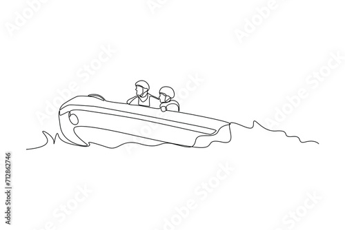 One continuous line drawing of First aid, emergency concept. Doodle vector illustration in simple linear style.