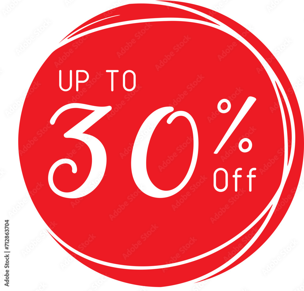 Red 30 percent off discount promotion Red 30 percent off discount promotion