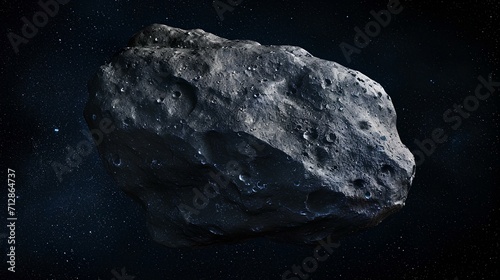 Giant space rock meteorite found in solar system asteroid belt. generative AI