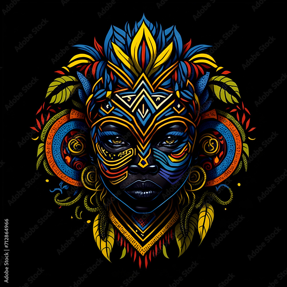 colorful tribal art and folklore illustration
