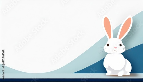 white rabbit on blue message board