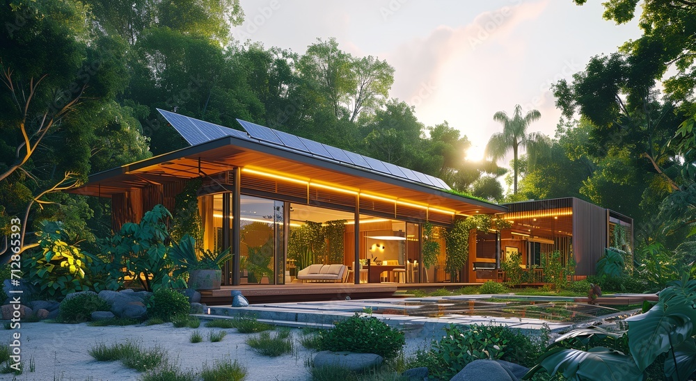 a house with a solar panel on the roof a house with a solar panel on the roof