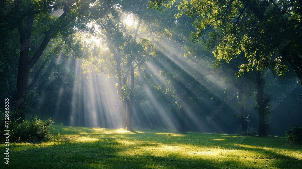 morning sun light rays piercing through the tree generated by ai morning sun light rays piercing through the tree generated by ai