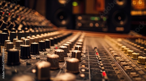 a sound board with many knobs photo
