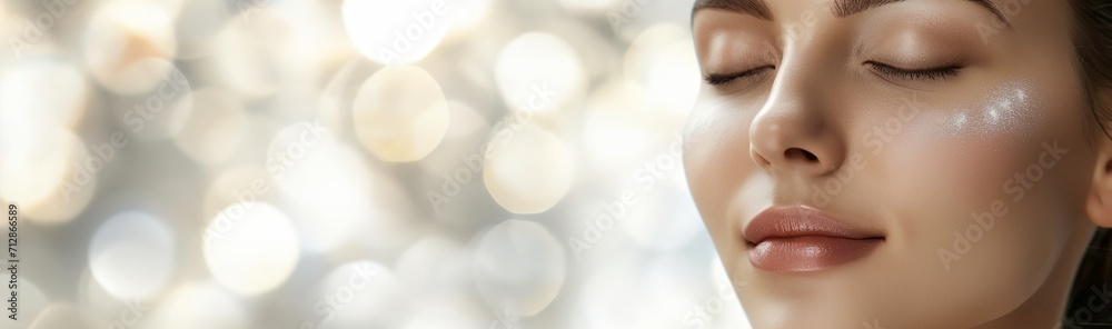 Fototapeta premium a woman with her eyes closed