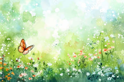 Watercolor spring background