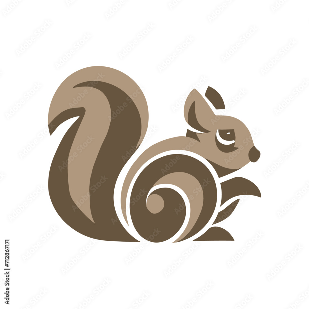 stylish and minimalistic vector logo of a squirrel stylish and minimalistic vector logo of a squirrel