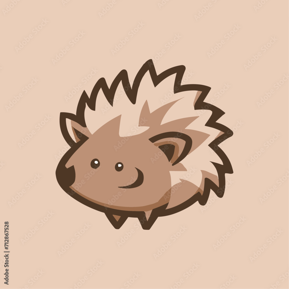 Fototapeta premium clean and adorable vector logo of a hedgehog