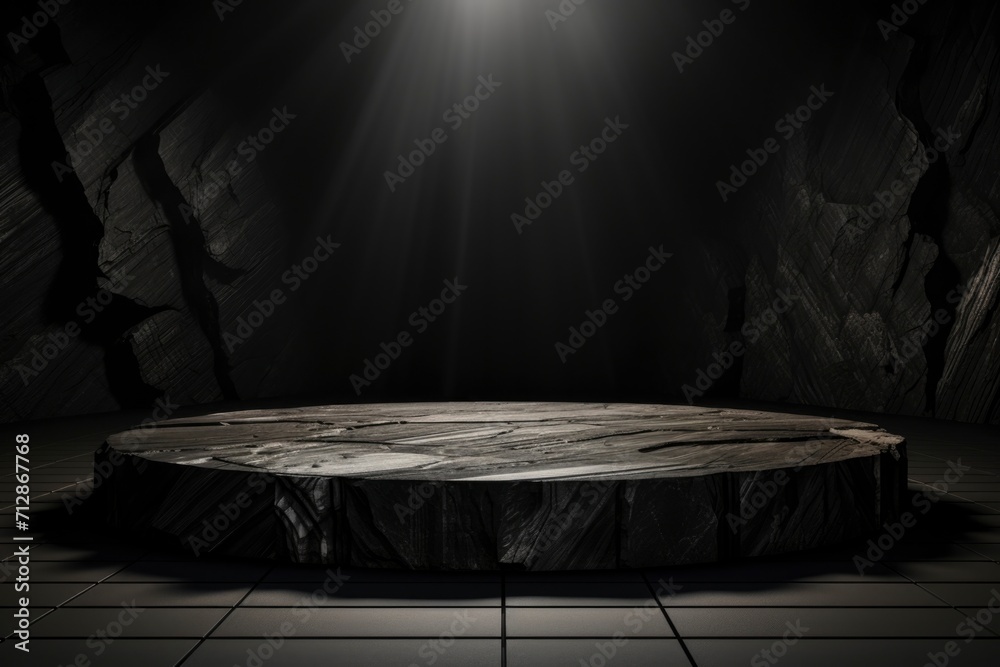 Round marble podium for product presentation