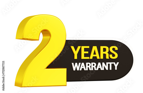 Golden 2 years warranty 3d design