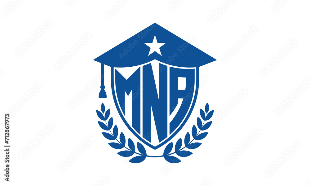 MNA three letter iconic academic logo design vector template. monogram, abstract, school, college, university, graduation cap symbol logo, shield, model, institute, educational, coaching canter, tech MNA three letter iconic academic logo design vector template. monogram, abstract, school, college, university, graduation cap symbol logo, shield, model, institute, educational, coaching canter, tech