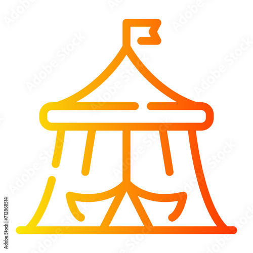 circus tent Line Gradient Icon