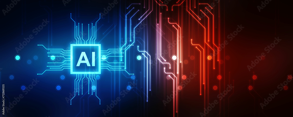 2d illustration Artificial Intelligence (AI) concept 2d illustration Artificial Intelligence (AI) concept