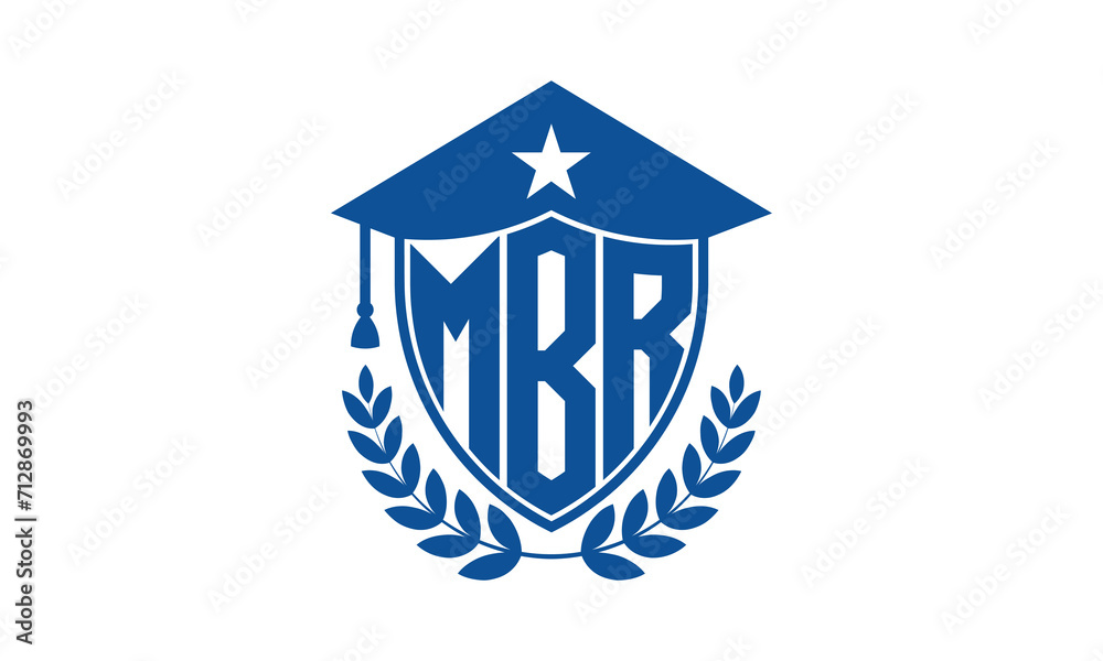 MBR three letter iconic academic logo design vector template. monogram, abstract, school, college, university, graduation cap symbol logo, shield, model, institute, educational, coaching canter, tech MBR three letter iconic academic logo design vector template. monogram, abstract, school, college, university, graduation cap symbol logo, shield, model, institute, educational, coaching canter, tech