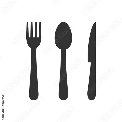 Fork spoon knife icon. Fork, spoon, and knife icon vector. Tableware icon simple sign. Fork, Spoon, and Knife design illustration