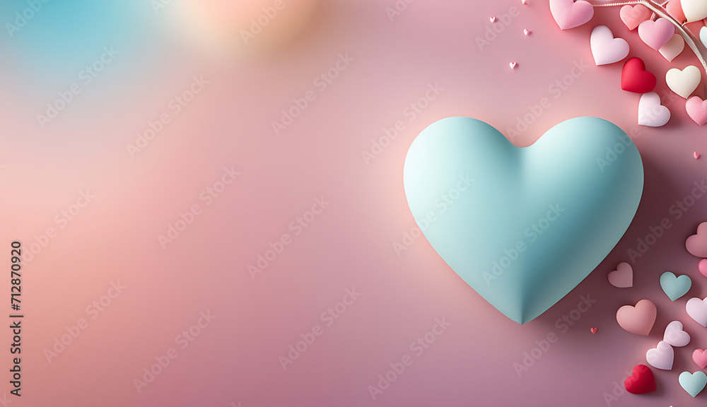 red heart, romantic abstract wallpaper,  valentines background, copy space, beautiful background