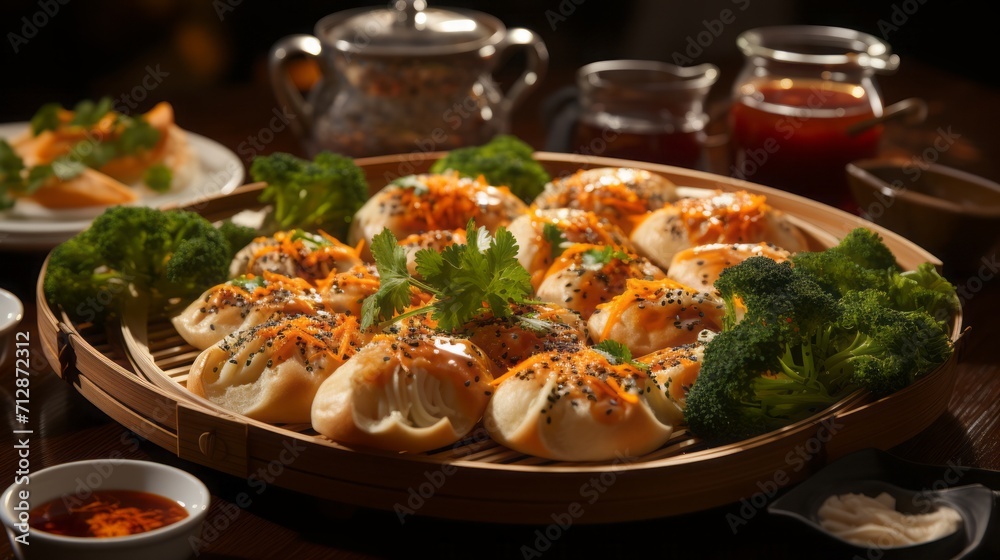 A vibrant food photograph capturing a delicious breakfast spread at a local eatery. A vibrant food photograph capturing a delicious breakfast spread at a local eatery.