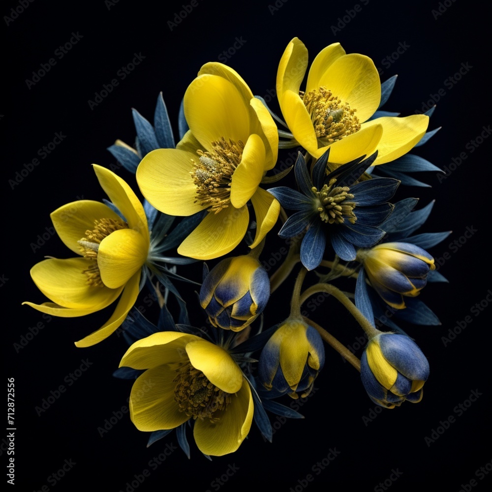 Obraz premium Generative AI Christmas aconite Flower Realistic illustration photo