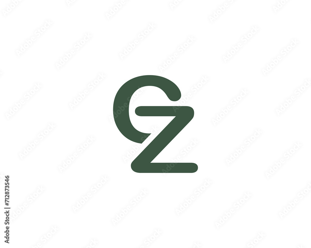 CZ logo design vector template - obrazy, fototapety, plakaty 